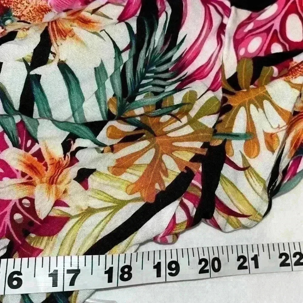 NWT Nine West Floral Stripes Ruffle Sleeves Dress Size 14 - Picture 6 of 10